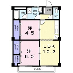 レピュートおんつかの物件間取画像